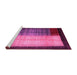 Sideview of Machine Washable Abstract Pink Contemporary Rug, wshcon1508pnk