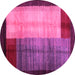 Round Abstract Pink Contemporary Rug, con1508pnk