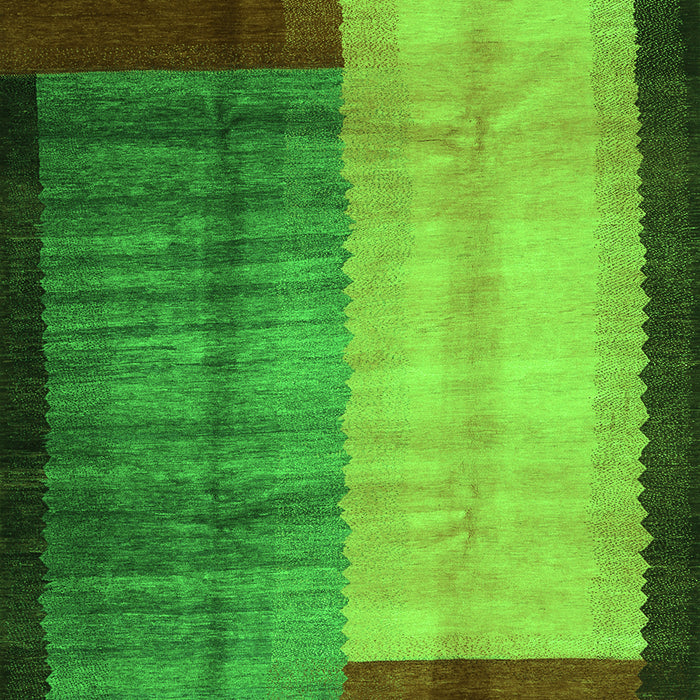 Serging Thickness of Machine Washable Abstract Green Contemporary Area Rugs, wshcon1508grn