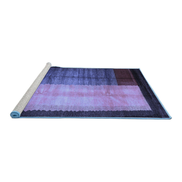 Sideview of Machine Washable Abstract Blue Contemporary Rug, wshcon1508blu