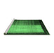 Sideview of Machine Washable Abstract Emerald Green Contemporary Area Rugs, wshcon1508emgrn