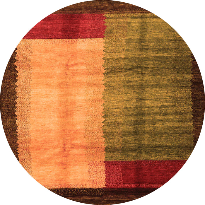 Square Abstract Orange Contemporary Rug, con1508org