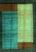 Machine Washable Abstract Turquoise Contemporary Area Rugs, wshcon1508turq