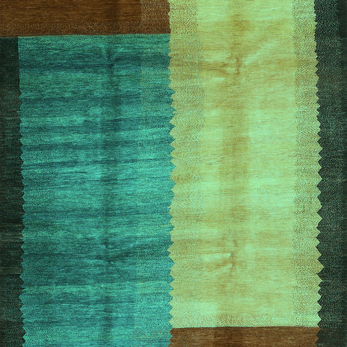 Machine Washable Abstract Turquoise Contemporary Area Rugs, wshcon1508turq