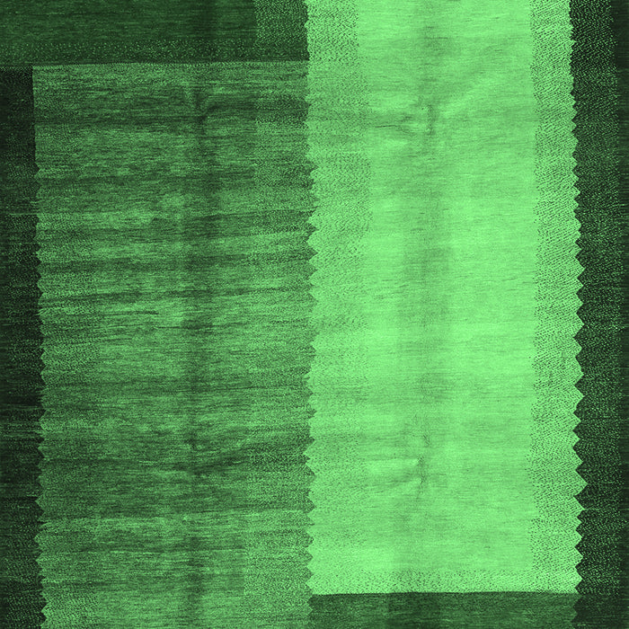Machine Washable Abstract Emerald Green Contemporary Area Rugs, wshcon1508emgrn