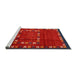 Serging Thickness of Machine Washable Contemporary Red Rug, wshcon1509