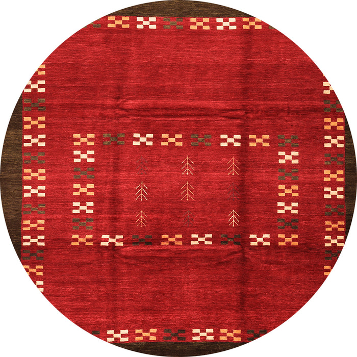 Square Abstract Orange Contemporary Rug, con1509org