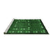 Sideview of Machine Washable Abstract Emerald Green Contemporary Area Rugs, wshcon1509emgrn