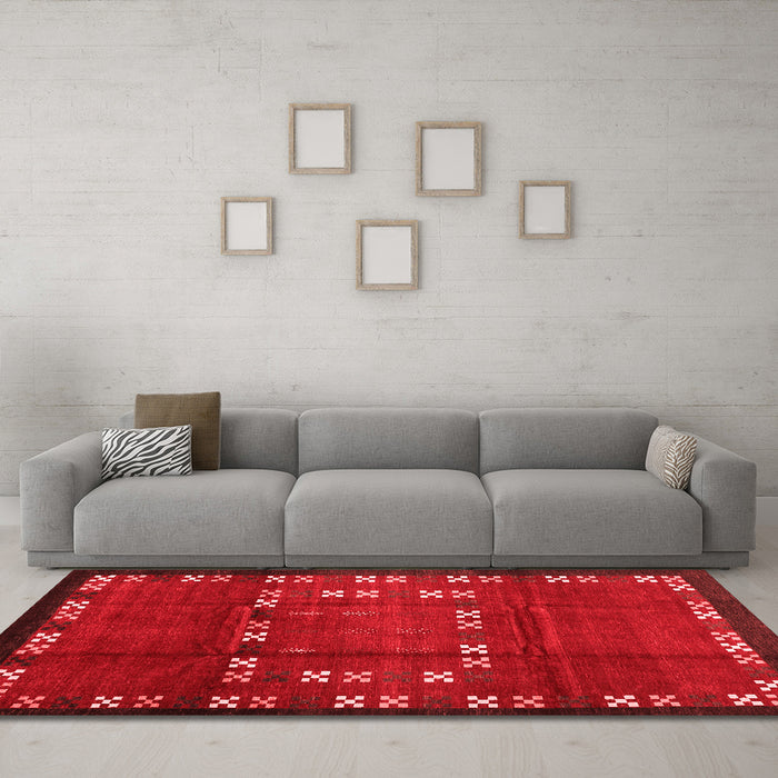 Contemporary Red Washable Rugs