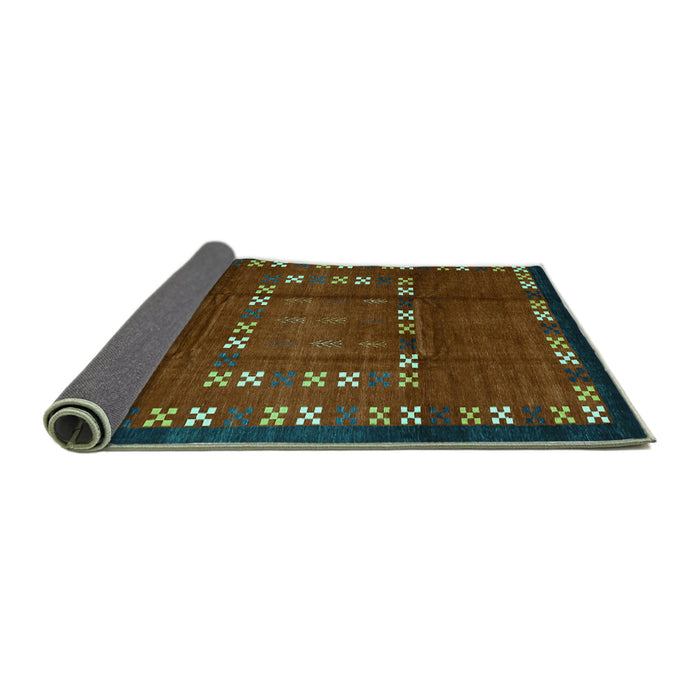 Sideview of Abstract Turquoise Contemporary Rug, con1509turq