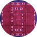 Round Abstract Purple Contemporary Rug, con1509pur