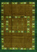 Serging Thickness of Machine Washable Abstract Green Contemporary Area Rugs, wshcon1509grn