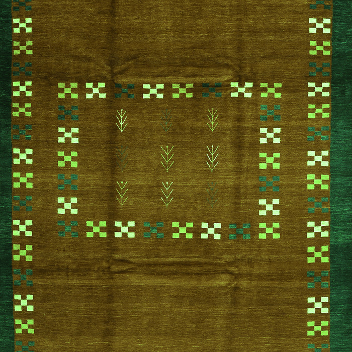 Serging Thickness of Machine Washable Abstract Green Contemporary Area Rugs, wshcon1509grn
