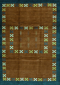 Abstract Turquoise Contemporary Rug, con1509turq