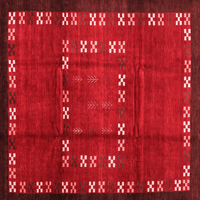 Machine Washable Abstract Red Contemporary Rug, wshcon1509red
