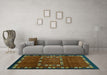 Machine Washable Abstract Turquoise Contemporary Area Rugs in a Living Room,, wshcon1509turq