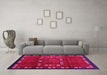 Machine Washable Abstract Pink Contemporary Rug in a Living Room, wshcon1509pnk