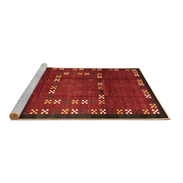 Sideview of Machine Washable Abstract Brown Contemporary Rug, wshcon1509brn