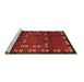 Sideview of Machine Washable Abstract Brown Contemporary Rug, wshcon1509brn