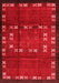 Abstract Red Contemporary Area Rugs