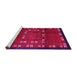 Sideview of Machine Washable Abstract Pink Contemporary Rug, wshcon1509pnk