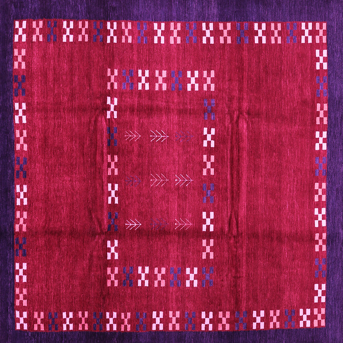 Square Machine Washable Abstract Pink Contemporary Rug, wshcon1509pnk