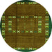 Machine Washable Abstract Green Contemporary Area Rugs, wshcon1509grn