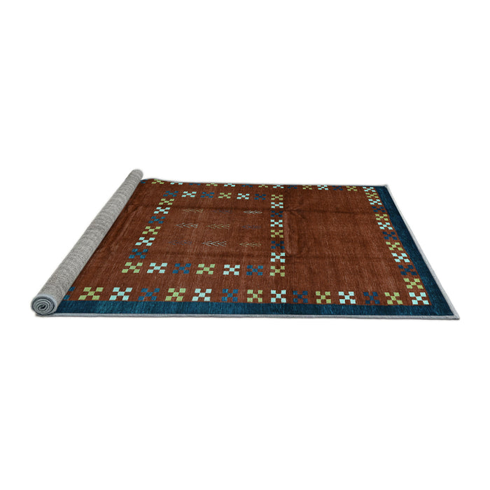 Sideview of Machine Washable Abstract Light Blue Contemporary Rug, wshcon1509lblu