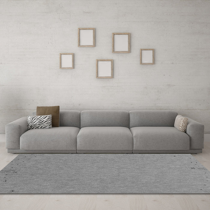Machine Washable Abstract Gray Contemporary Rug in a Living Room,, wshcon150gry