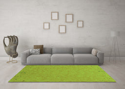 Machine Washable Abstract Green Contemporary Area Rugs in a Living Room,, wshcon150grn