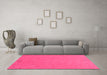 Machine Washable Abstract Pink Contemporary Rug in a Living Room, wshcon150pnk