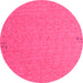 Round Machine Washable Abstract Pink Contemporary Rug, wshcon150pnk