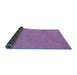 Sideview of Abstract Blue Contemporary Rug, con150blu