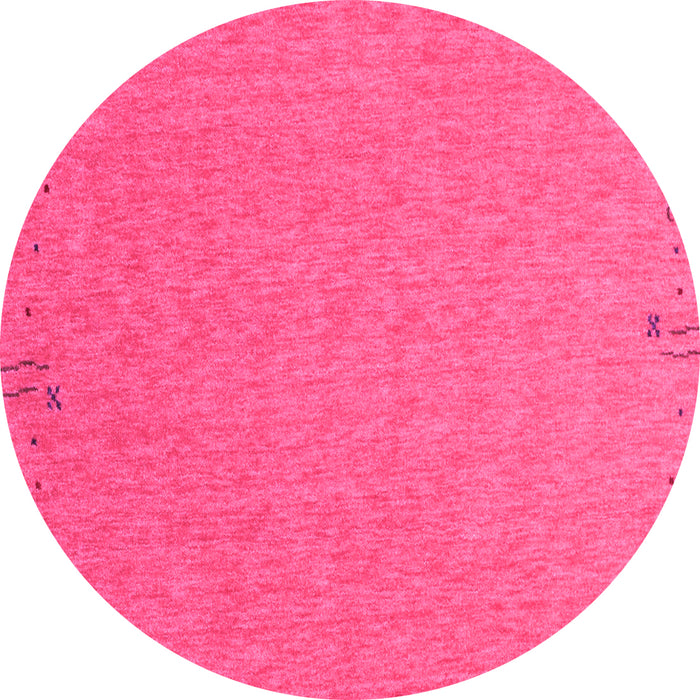 Round Abstract Pink Contemporary Rug, con150pnk