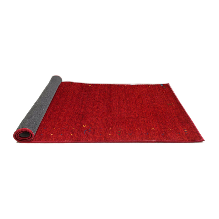 Thickness of Contemporary Brown Red Modern Rug, con151