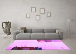 Machine Washable Solid Purple Modern Area Rugs in a Living Room, wshcon1510pur