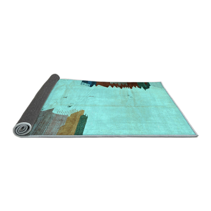 Sideview of Solid Light Blue Modern Rug, con1510lblu