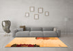 Machine Washable Solid Orange Modern Area Rugs in a Living Room, wshcon1510org