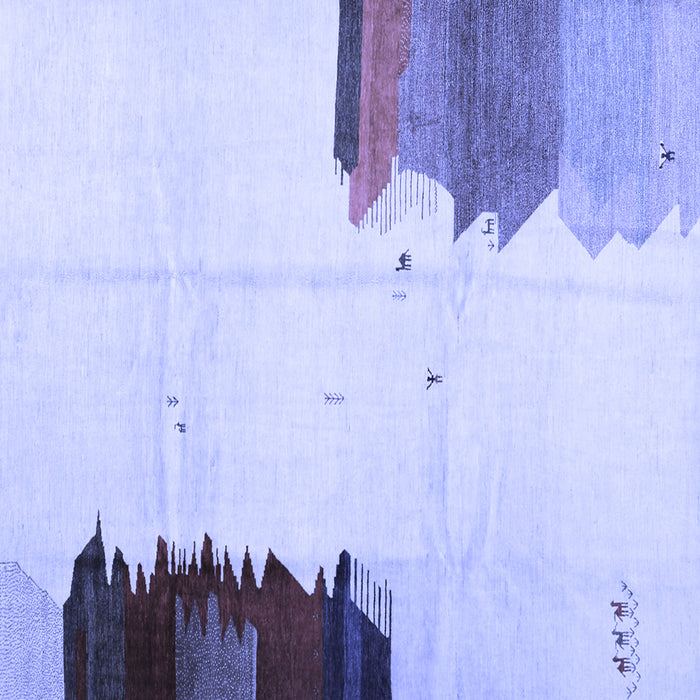 Square Machine Washable Solid Blue Modern Rug, wshcon1510blu