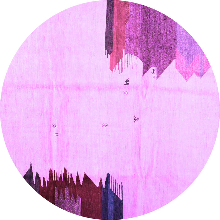 Round Solid Purple Modern Rug, con1510pur