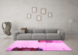 Machine Washable Solid Pink Modern Rug in a Living Room, wshcon1510pnk
