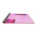 Sideview of Solid Pink Modern Rug, con1510pnk