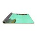 Sideview of Solid Turquoise Modern Rug, con1510turq