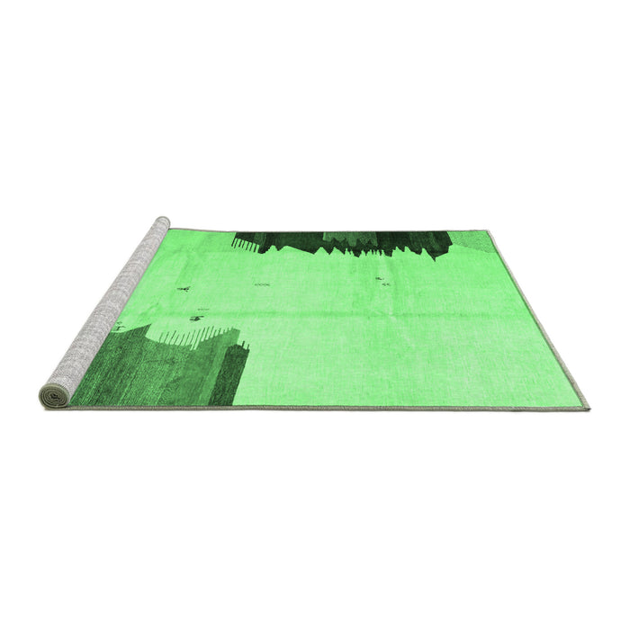 Sideview of Machine Washable Solid Emerald Green Modern Area Rugs, wshcon1510emgrn