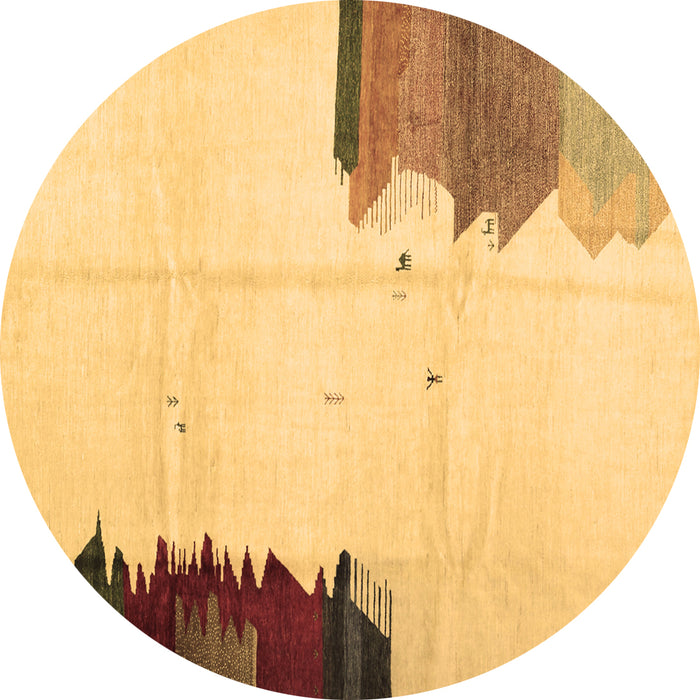 Round Machine Washable Solid Brown Modern Rug, wshcon1510brn