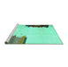 Sideview of Machine Washable Solid Turquoise Modern Area Rugs, wshcon1510turq