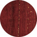 Round Abstract Brown Contemporary Rug, con1511brn