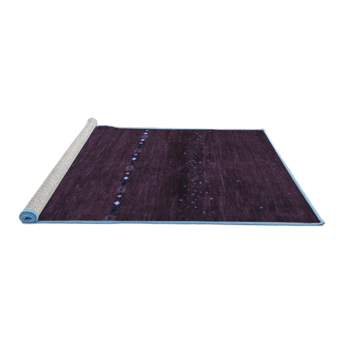 Sideview of Machine Washable Abstract Blue Contemporary Rug, wshcon1511blu