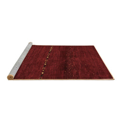 Sideview of Machine Washable Abstract Brown Contemporary Rug, wshcon1511brn
