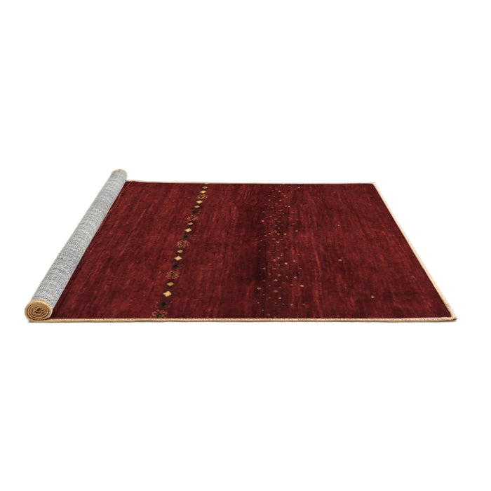 Sideview of Machine Washable Abstract Brown Contemporary Rug, wshcon1511brn